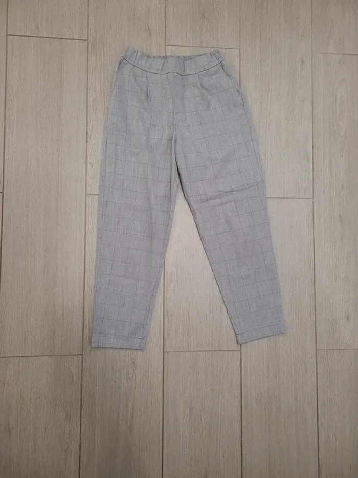Pantalon gris à carreaux habillé - photo numéro 2