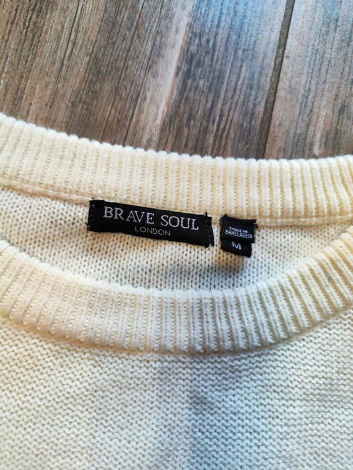 Pull blanc cassé femme Taille M  Brave Soul - photo numéro 3