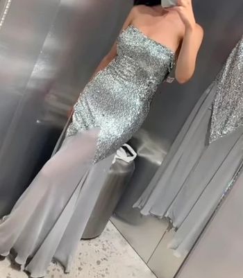 Sublime, robe bustier Zara édition limitée, Barbie, paillettes et sequins argenté, taille XL