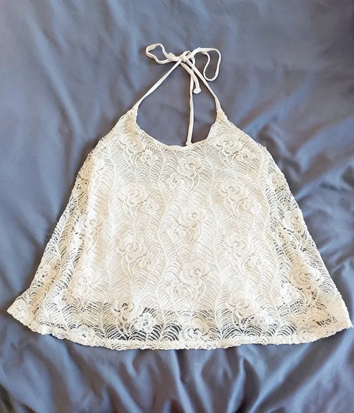 Top Épaules Dénudées Vintage Dressing – S – Blanc – État : Excellent