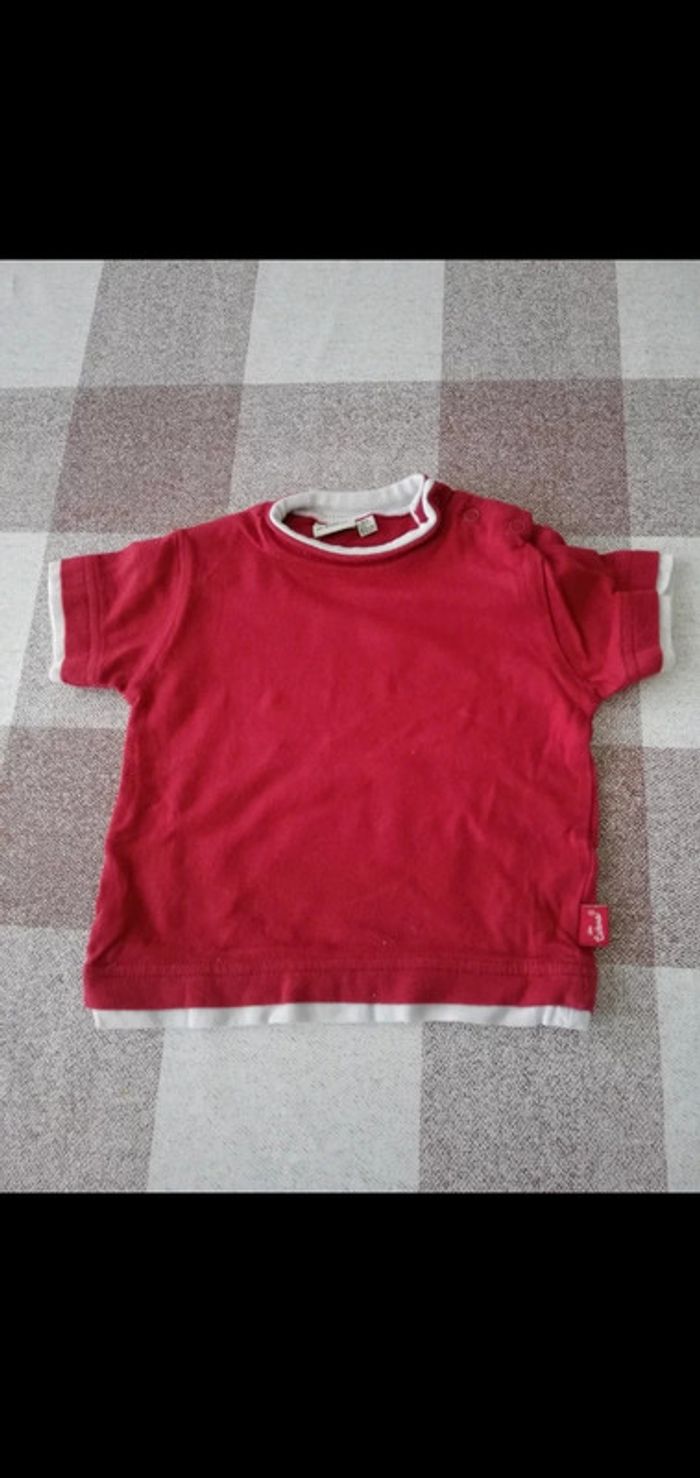 Tee shirt 3 mois rouge manches courtes in extenso