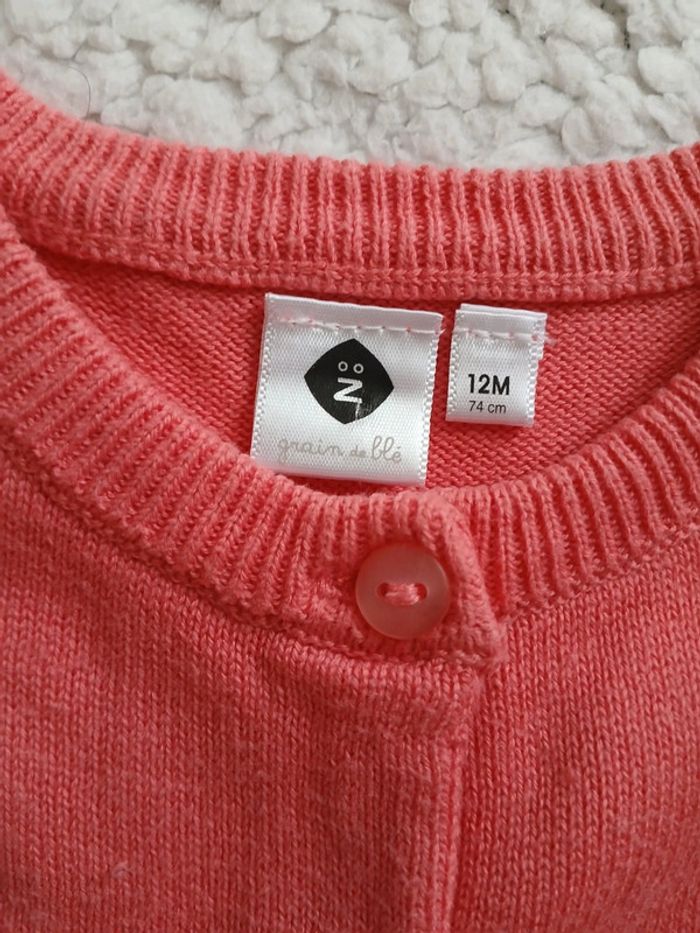 Gilet fille décor chat taille 12 mois - photo numéro 4