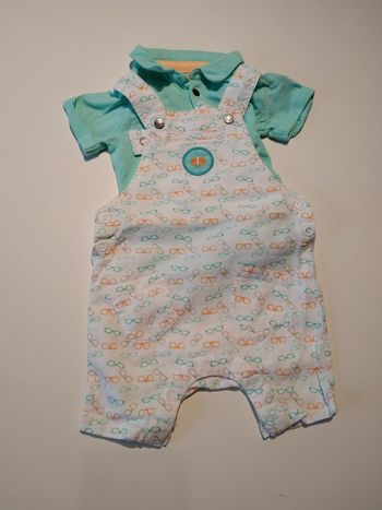 ensemble court salopette + polo garcon 6 mois orchestra