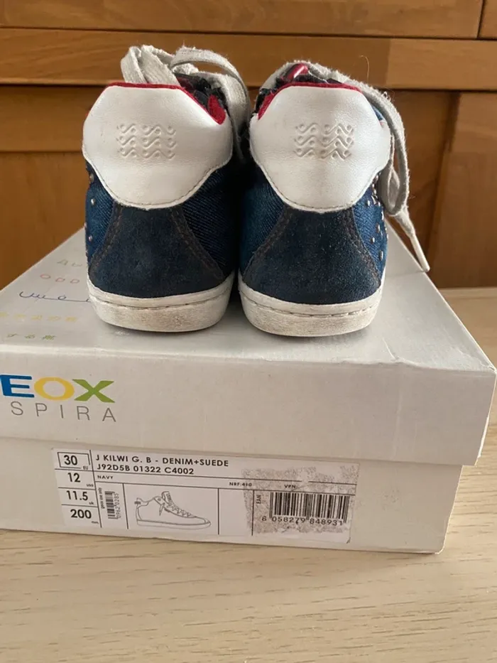 Basket montantes fille Geox jean Lacets pointure 30 - photo numéro 6