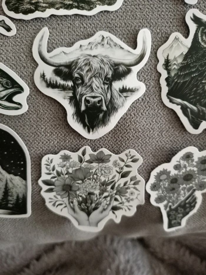 15 autocollants sépia noir et blanc - photo numéro 4