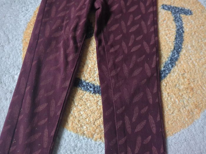 Jegging creeks bordeaux plume paillettes 5 ans - photo numéro 3