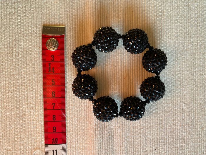 Bracelet en perles noires avec strass noirs - photo numéro 8