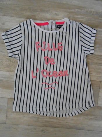 Tee shirt été manches courtes Kiabi fille 24 mois