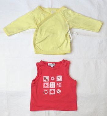 Lot top et gilet cache cœur 3 mois