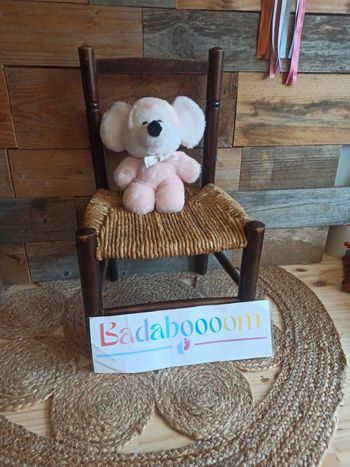 peluche souris rose hochet Nounours vintage tbe