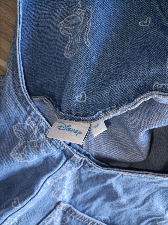 Robe salopette fille jeans 8 ans Disney Stitch très bon état - photo numéro 3