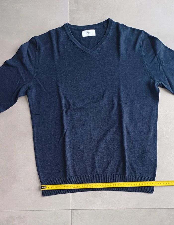 Pull à col V léger bleu marine homme taille L 100 % coton C&A CandA - photo numéro 9