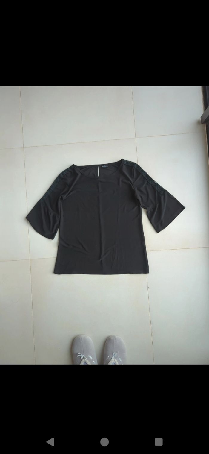 Tee-shirt manches 3/4 avec dentelle influx taille 36 - photo numéro 2