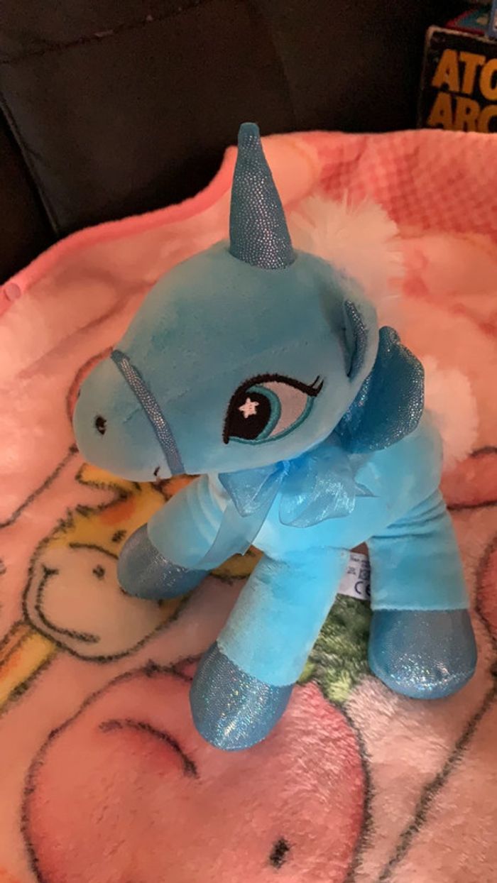 Peluche bleue licorne - photo numéro 4