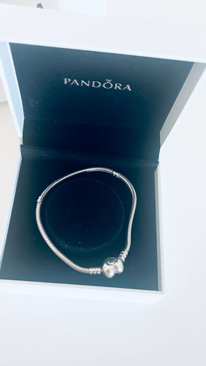 Bracelet Maille Serpent Fermoir Cœur Pandora Moments - photo numéro 8