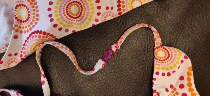 Maillot de bain blanc motifs rouge orange jaune Tape à l'oeil 14 ans - photo numéro 4