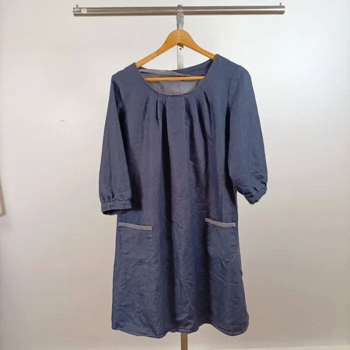 Lot vetement femme 4 robes taille L – jean, fleuries, décontractées – Camaïeu, Esprit 009 - photo numéro 8