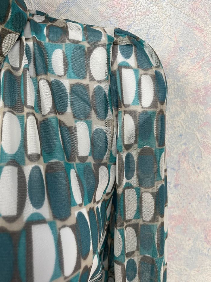 Chemisier en mesh imprimé graphique y2k M/L - photo numéro 6