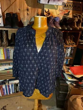 Blouse manches 3/4 bleu marine