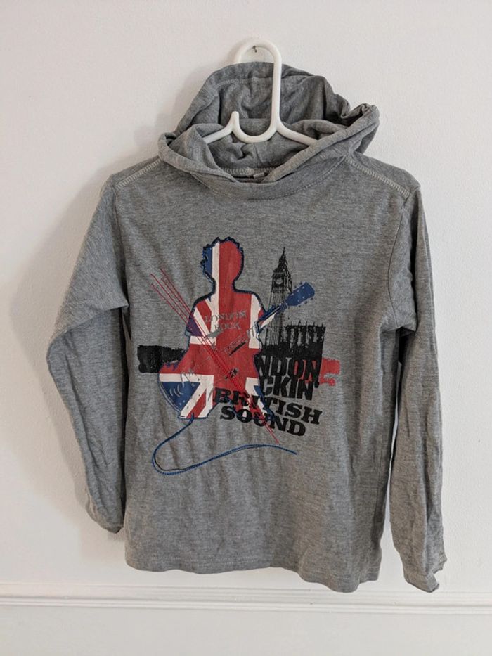 T-shirt manches longues gris London 8 ans