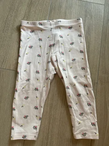 Legging rose pale fleuri