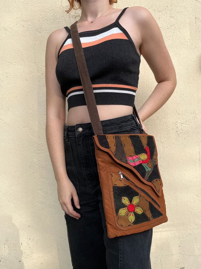 Sac à main pochette bandoulière en velours - photo numéro 2