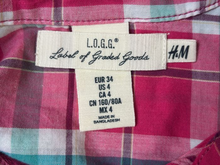 Chemise rose à carreaux H&M - Taille 34 - photo numéro 4
