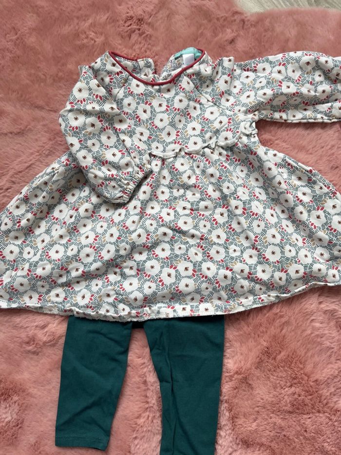 Robe + legging 6 mois bébé fille - photo numéro 2