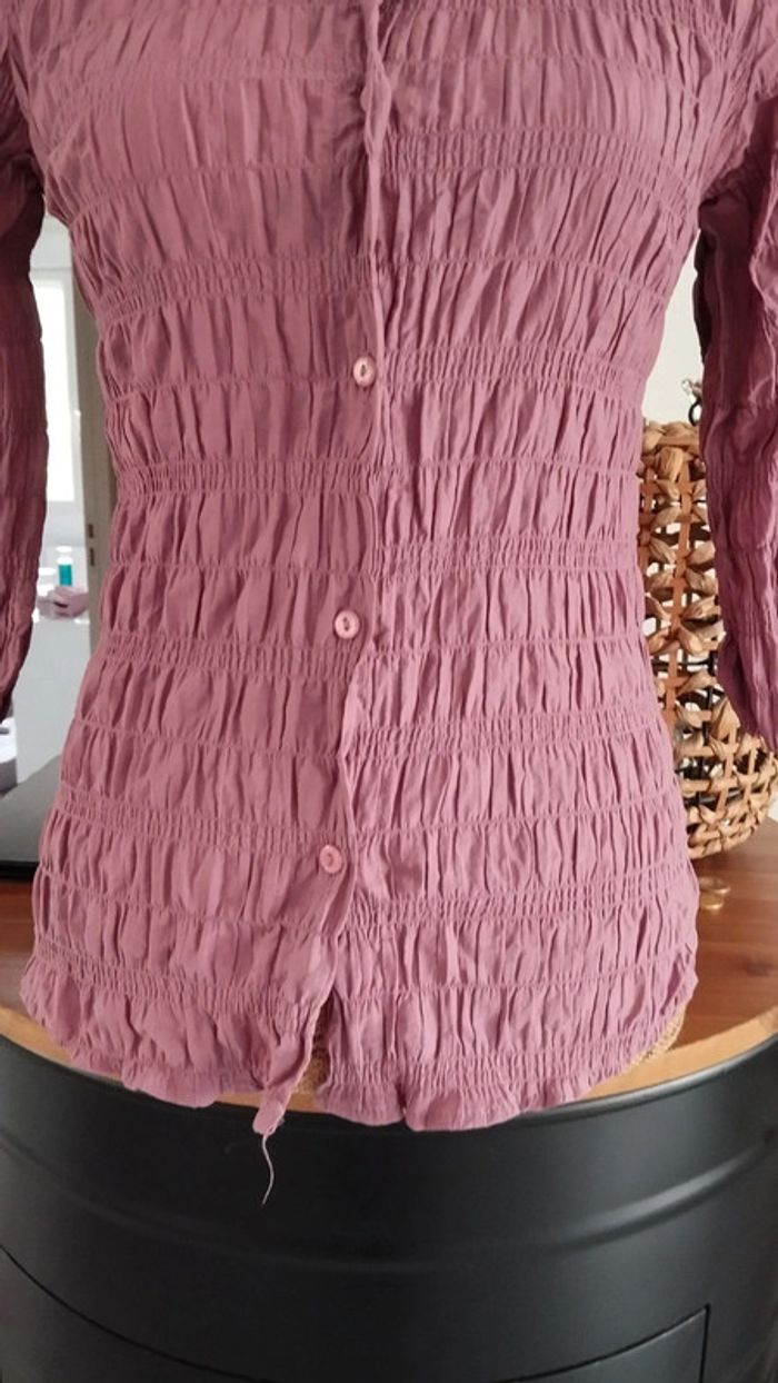 Chemise style froissée vieux rose taille 40 - photo numéro 4