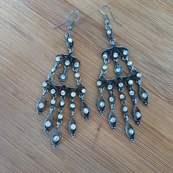Boucles d'oreilles en métal argenté