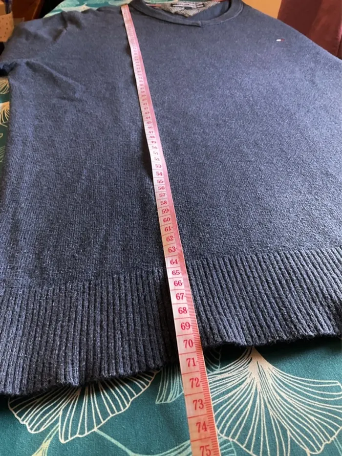 Pull col en V bleu marine pour homme Tommy Hilfiger taille M 471 - photo numéro 8