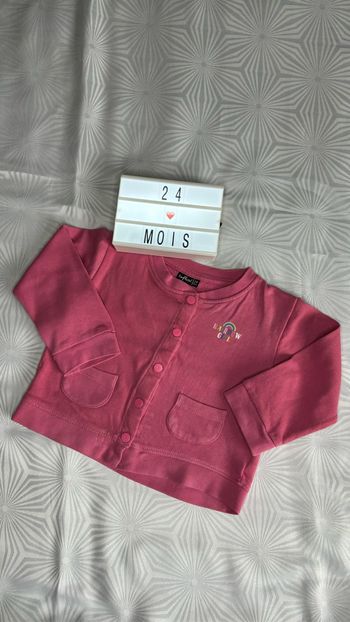 Gilet sweat fille 24 mois