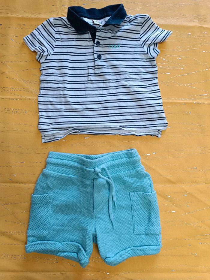 Short et polo manches courtes rayé Tape à l'oeil 23 mois 86 cm