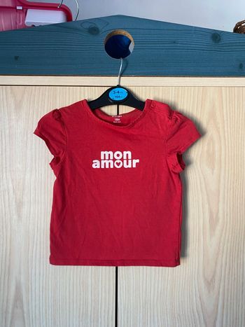 T-shirt « mon amour » Kiabi 18 mois