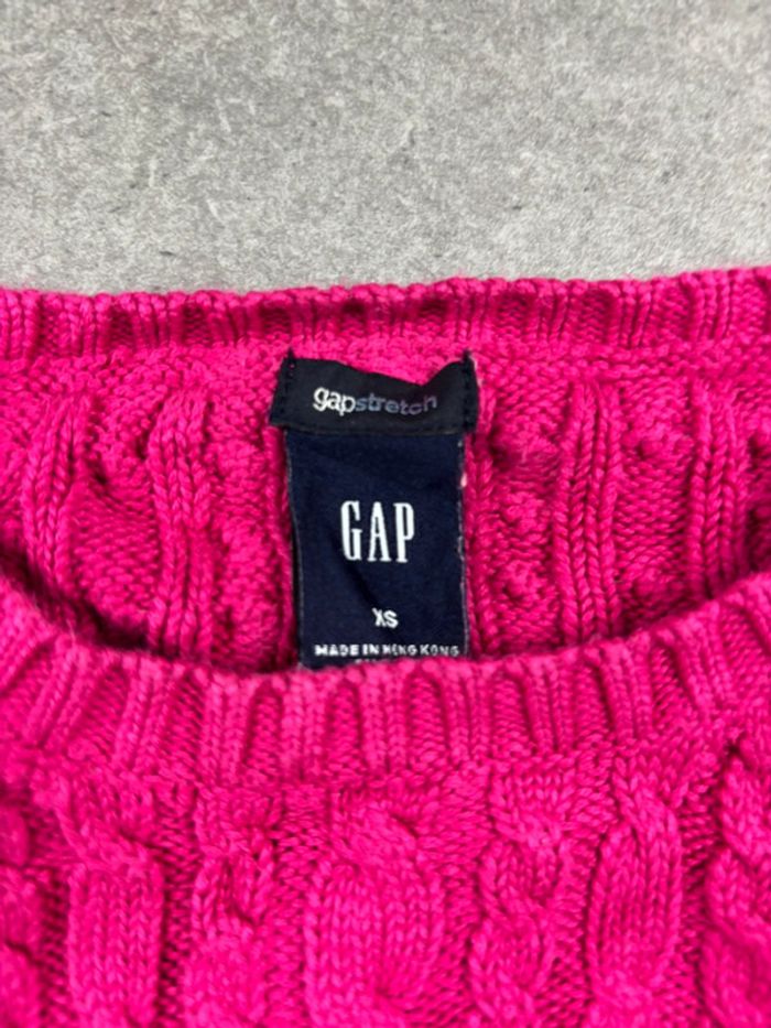 Pull torsadé cable knit rose GAP vintage - photo numéro 2