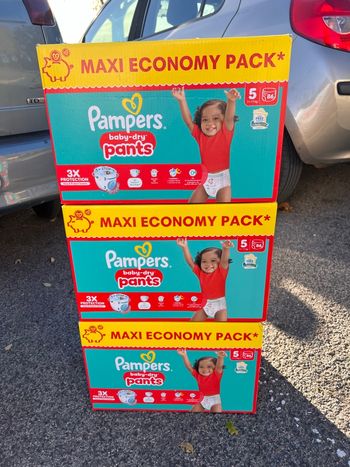 Lot de 3 packs couche bébé Pampers pants T5