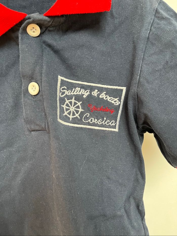 Polo Fantasy bleu marine Corsica 6A TBE - photo numéro 2