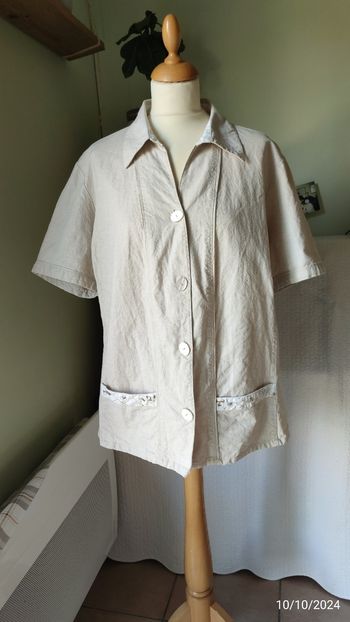 Chemise beige lin & coton JAC-JAC T48