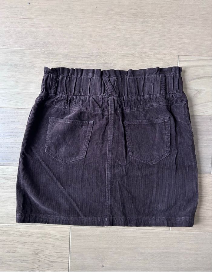 Jupe femme Promod - Taille 42, velours côtelé marron, coupe courte élégante - photo numéro 2