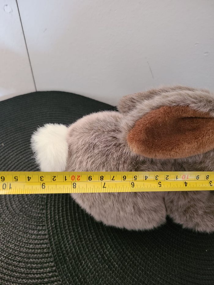 Peluche lapin gris marron oreilles baissées - photo numéro 5