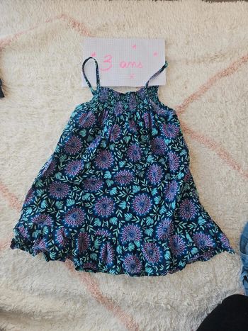 Robe bretelle légère robe fluide robe ete bleu trotinette dpam taille 3 ans