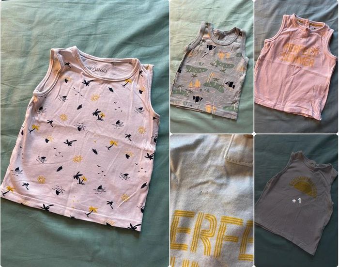 Lot de 4 marcels 18 mois - dont deux avec un petit accro