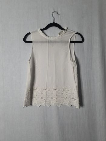 Top blanc broderies anglaise