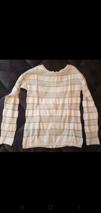 Pull nafnaf blanc/argenté