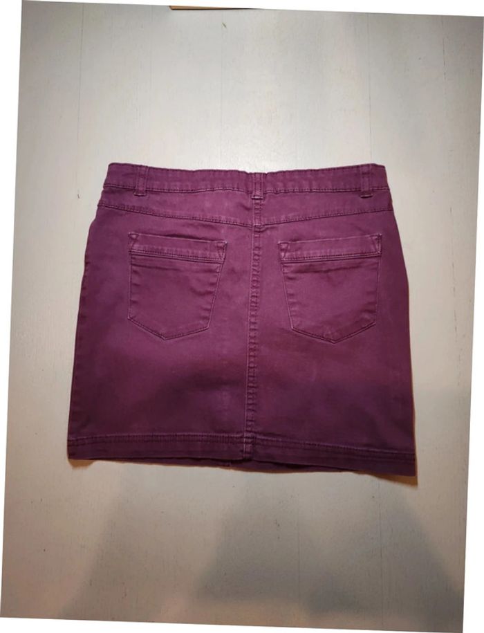Jupe courte Mini-jupe coupe droite mauve - photo numéro 3