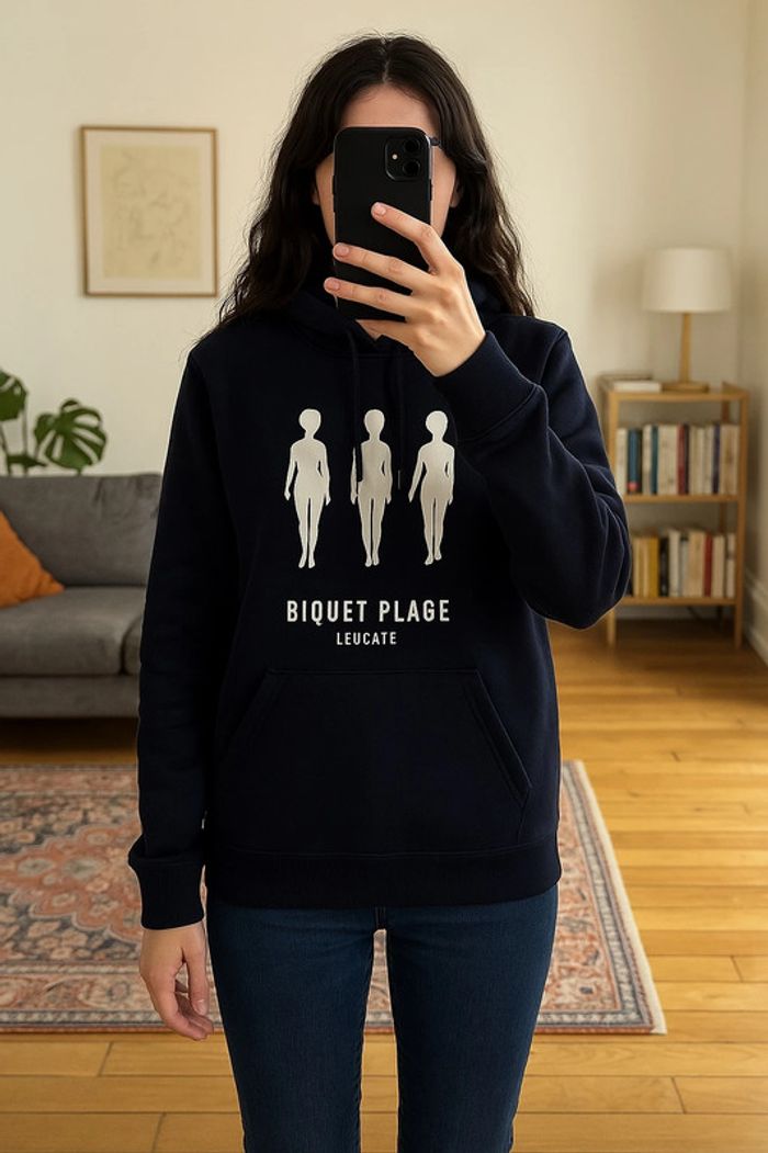 Sweat-shirt à capuche Biquet Plage – Leucate (Unisexe – Taille S)
