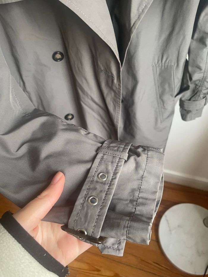 Trench imperméable gris avec ceinture - photo numéro 6