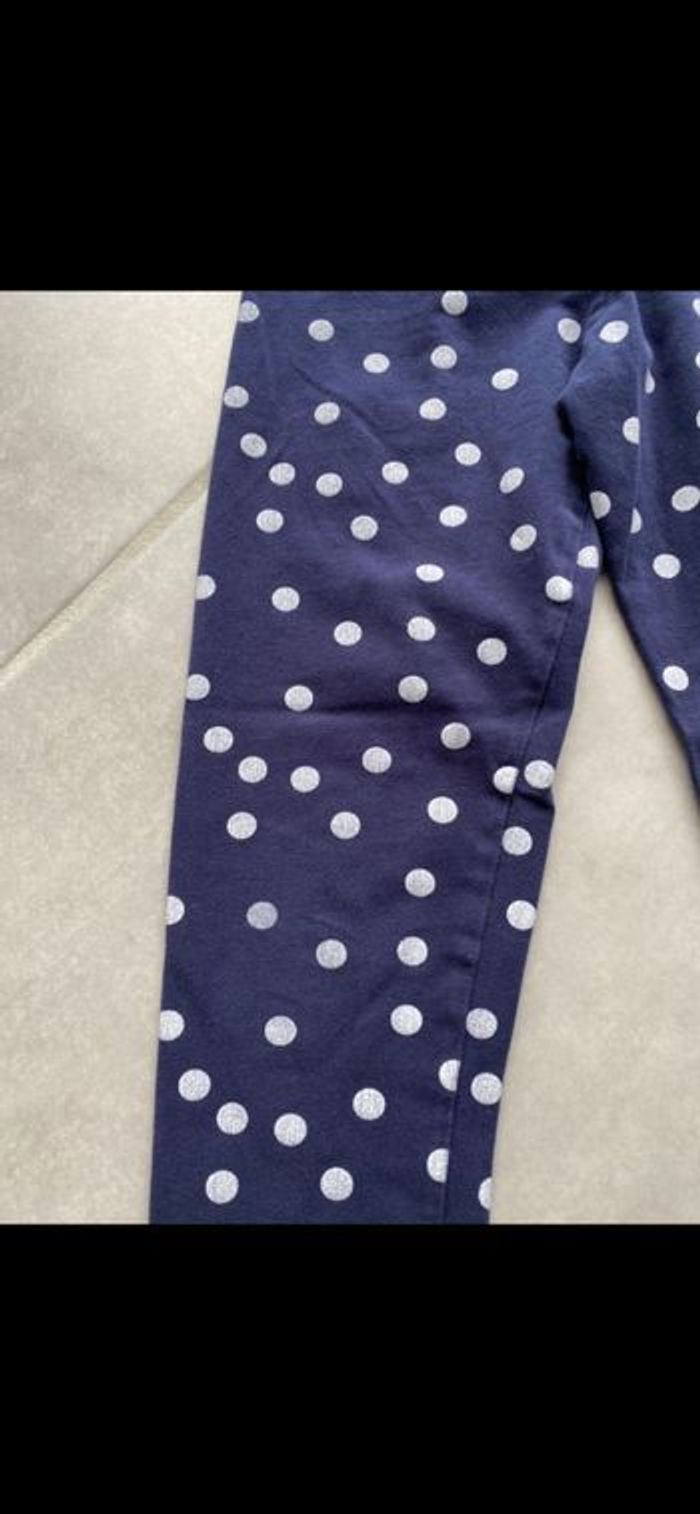 Legging bleu à pois blanc fille 8 ans - photo numéro 4