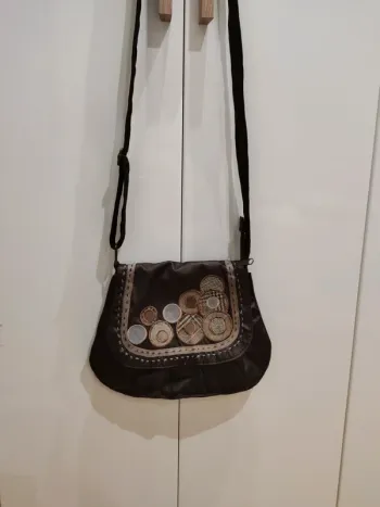 Sac à bandoulière marron satiné