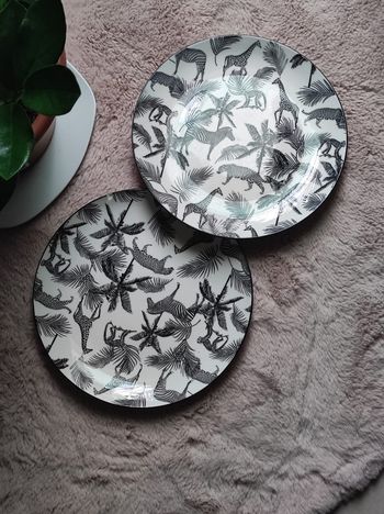 Assiettes plates jungle